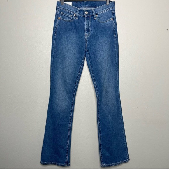 Gap Women Jeans 28" Mid Wash Mid Rise Baby Boot Stretch Denim Coastal Cowgirl - Picture 2 of 11